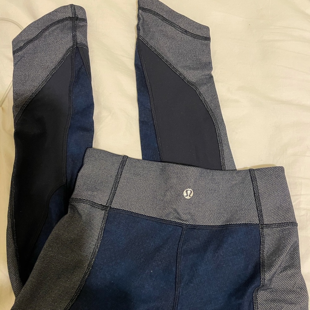 Multi Patterned Blue Cropped Lululemon Leggings - image 2